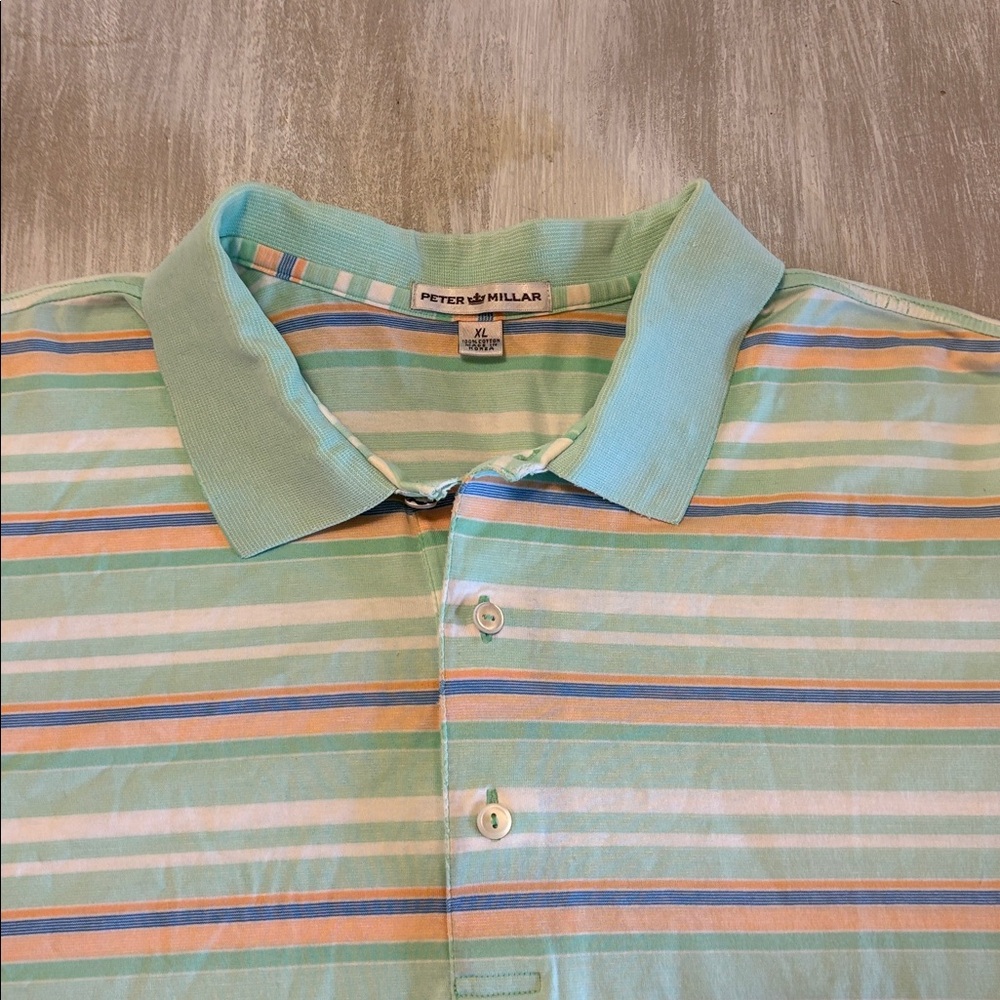 Peter Millar Polo XL.GUC. Little wear on sleeves hem but Nice!Cool thin cotton.